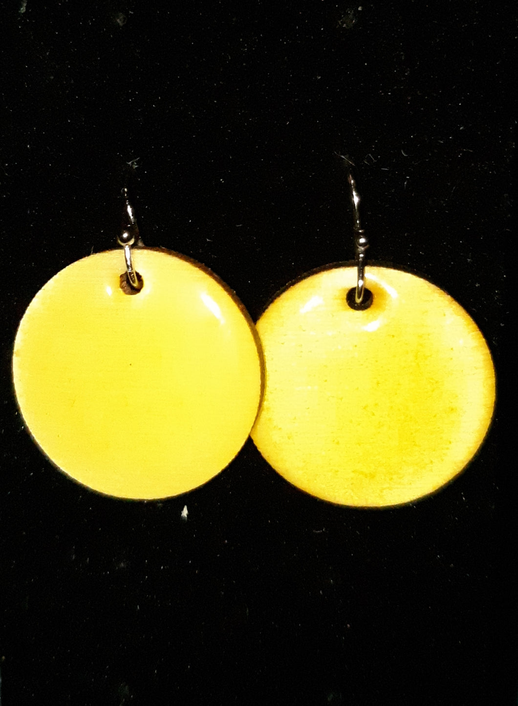 Yellow disc earrings