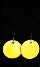 Yellow disc earrings
