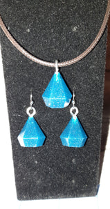 Diamond shaped choker and earring set